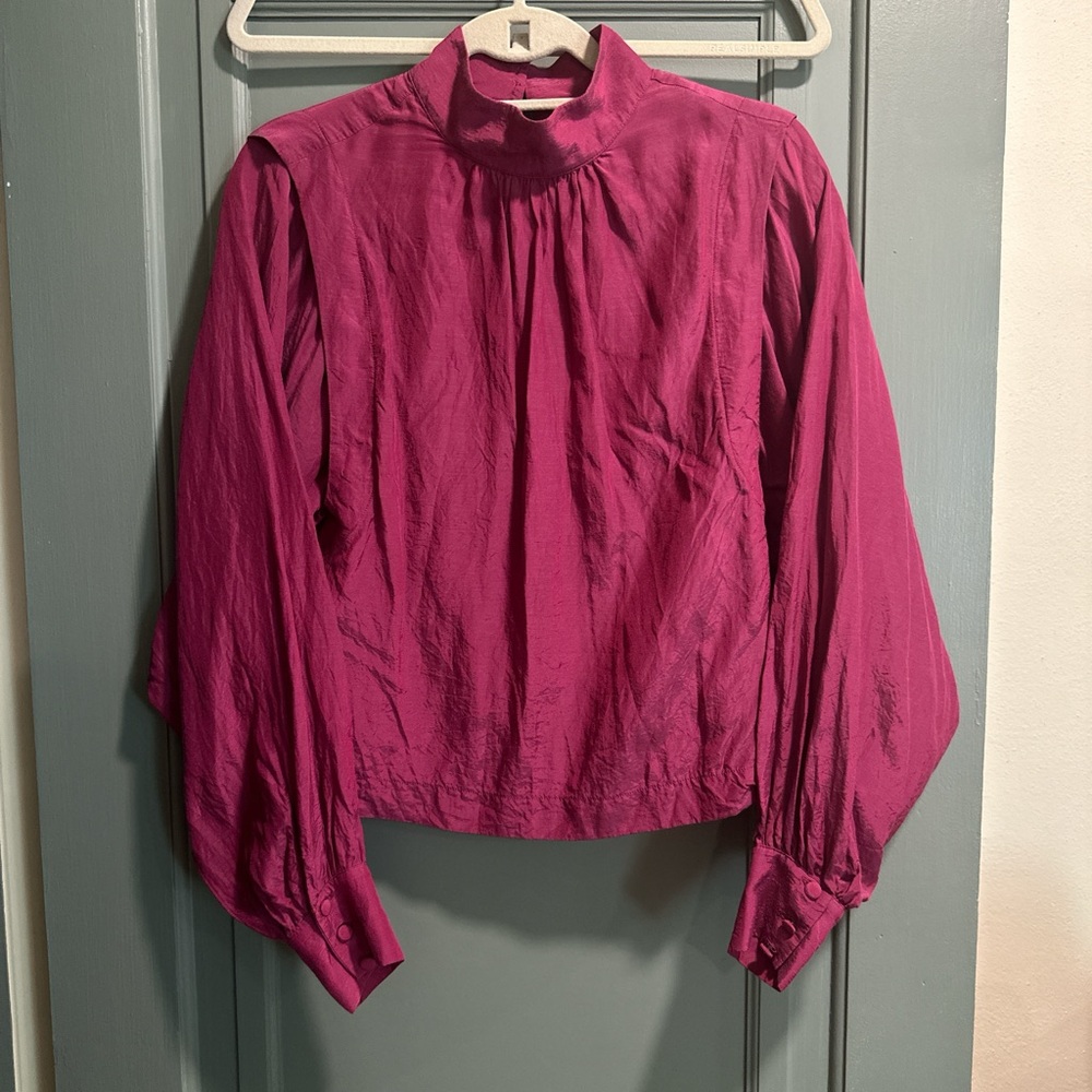 H&M Purple/Pink Long Sleeve Blouse Size 2